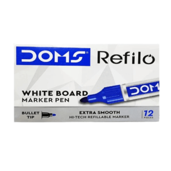 DOMS- Refilo White Board Marker Pen Bullet Tip - Blue