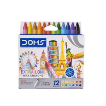 DOMS - Extra Long Wax Crayon 12 Shades