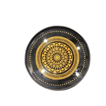 Small MDF & Glass Round Wall Art