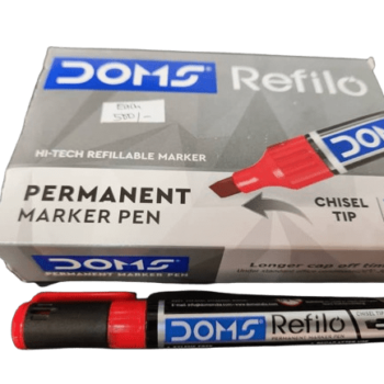 DOMS Refilo - Permanent Marker - Chiesel Tip - Red
