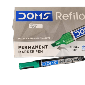 DOMS Refilo - Permanent Marker - Chiesel Tip - Green