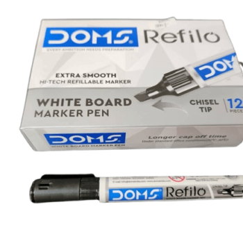 DOMS Refilo - White Board Marker - Chiesel Tip - Black