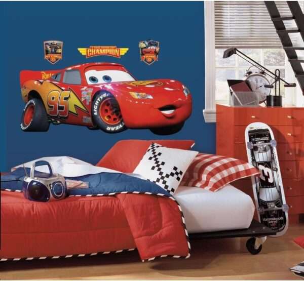 RoomMates - Disney Pixar Cars Lightning McQueen - Peel and Stick Giant Wall Decal