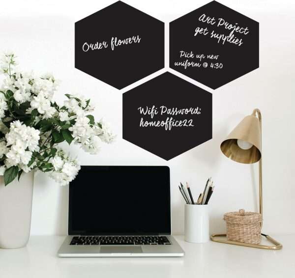 RoomMates - Chalk/Blackboard Hexagon - Peel and Stick Wall Decals - Image 5