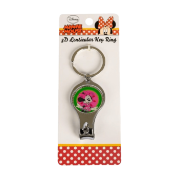 Disney Minnie Mouse - 3D Lenticular Key Ring + Nail Cutter