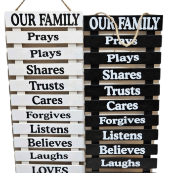 Rustic Wooden Sign - Family Rules