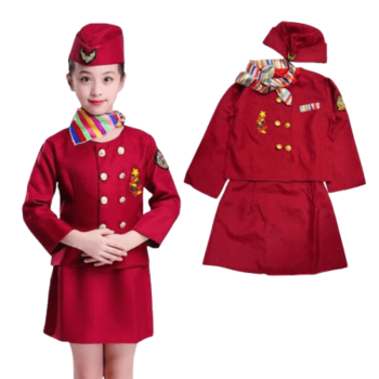 Party Time - Kid’s Flight Attendant/Stewardess Costume Set – 3 to 8 Years Old