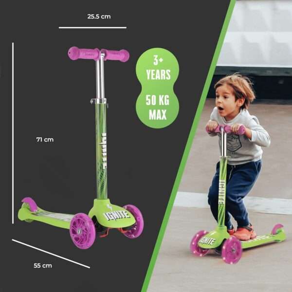 Ignite Glide - 3 Wheel Scooter Combo Pack - Green - Image 2