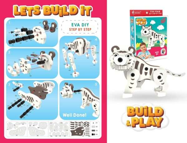 Sunta - Animal DIY Playfoam - White Tiger - Image 3