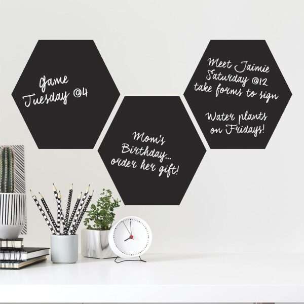 RoomMates - Chalk/Blackboard Hexagon - Peel and Stick Wall Decals