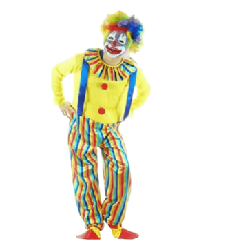 Party Time - Adult Funny Clown Costume Set - Fits Adult