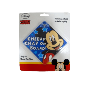 Mickey On Board Car Sign - Blue