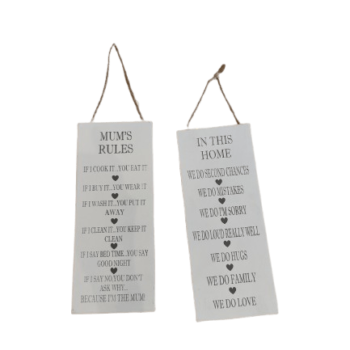 White Wooden Sign - Assorted