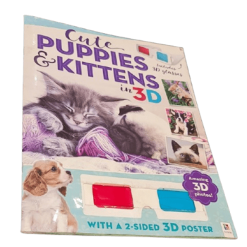 Cute Puppies and Kittens in 3D - Poster Book