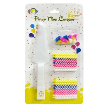 Birthday Candles & Cake Slicer Kit - 17pcs - Multicolor