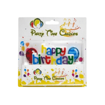 Happy Birthday Candle - Cake Topper - Rainbow - 3-Pieces