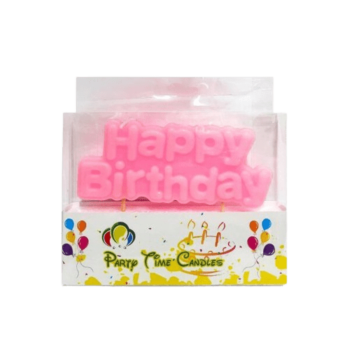 Happy Birthday Candle - Cake Topper – Pink