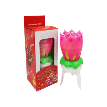 Tri-stand Flower Musical Birthday Candle - Pink