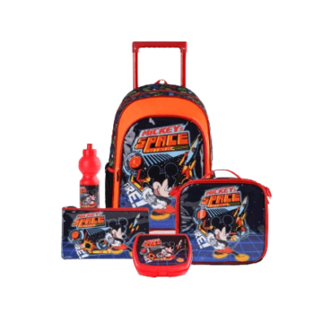 Disney Mickey Mouse Space Patrol - 5 in1 Trolley School Bag Set