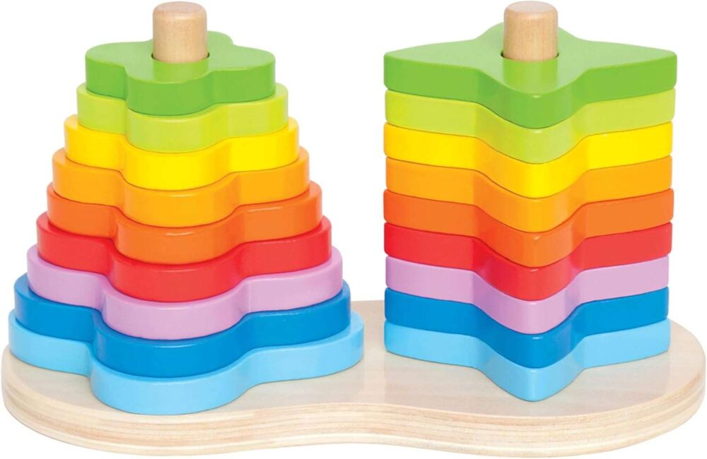 Hape - Wooden Double Rainbow Stacker - Image 2