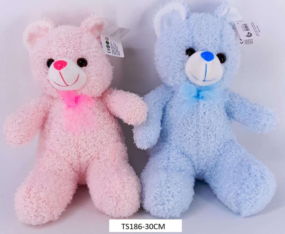 30cm Plush - Teddy Bear - Pink & Blue - Image 2