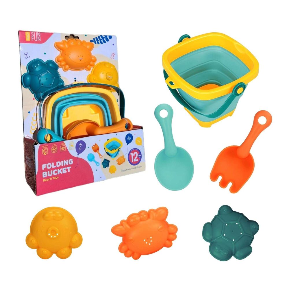 SUNFUN -  Folding Bucket Shovel - Sand Rake & 3 Sand Molds - Image 2