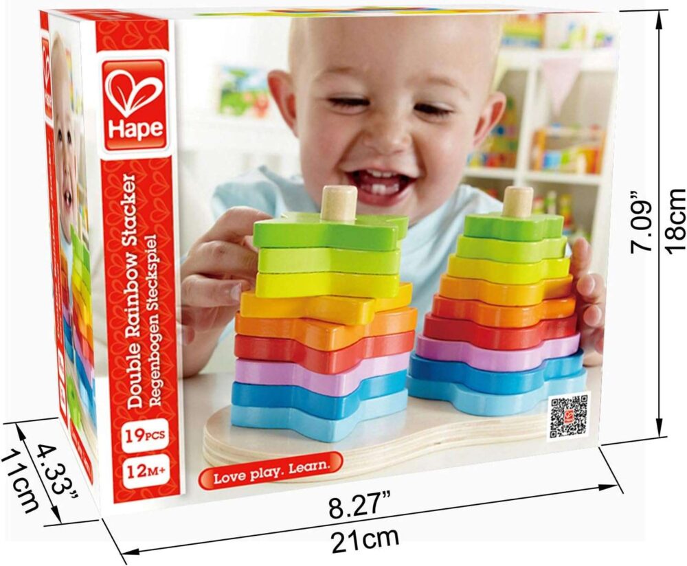 Hape - Wooden Double Rainbow Stacker - Image 5