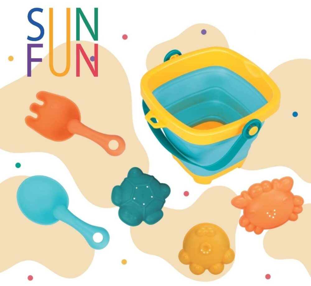 SUNFUN -  Folding Bucket Shovel - Sand Rake & 3 Sand Molds - Image 5