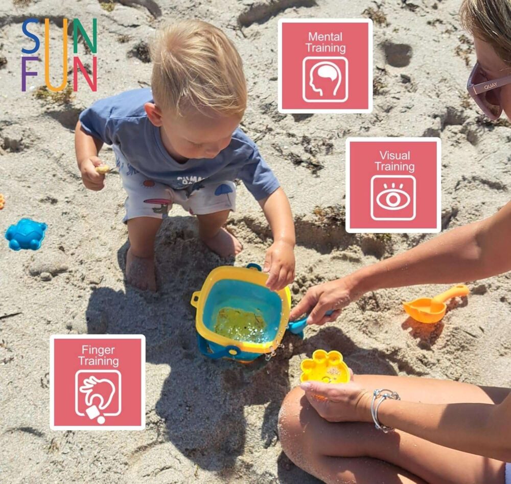 SUNFUN -  Folding Bucket Shovel - Sand Rake & 3 Sand Molds - Image 6