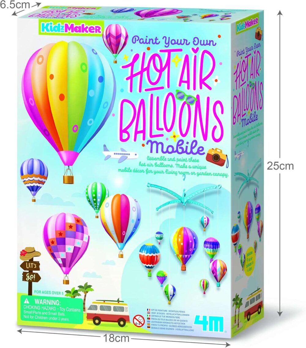 4M Kidzmaker Hot Air Balloons Mobile Painting Kit - Image 10