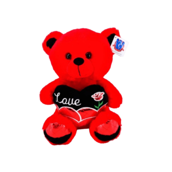30cm Plush - Red Bear With Heart