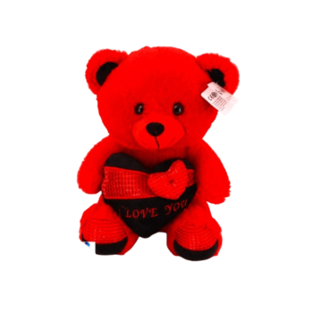 30cm Plush - Red Bear With Heart