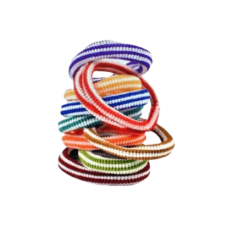 Hair Pony Big -  Rainbow Colors - Striped