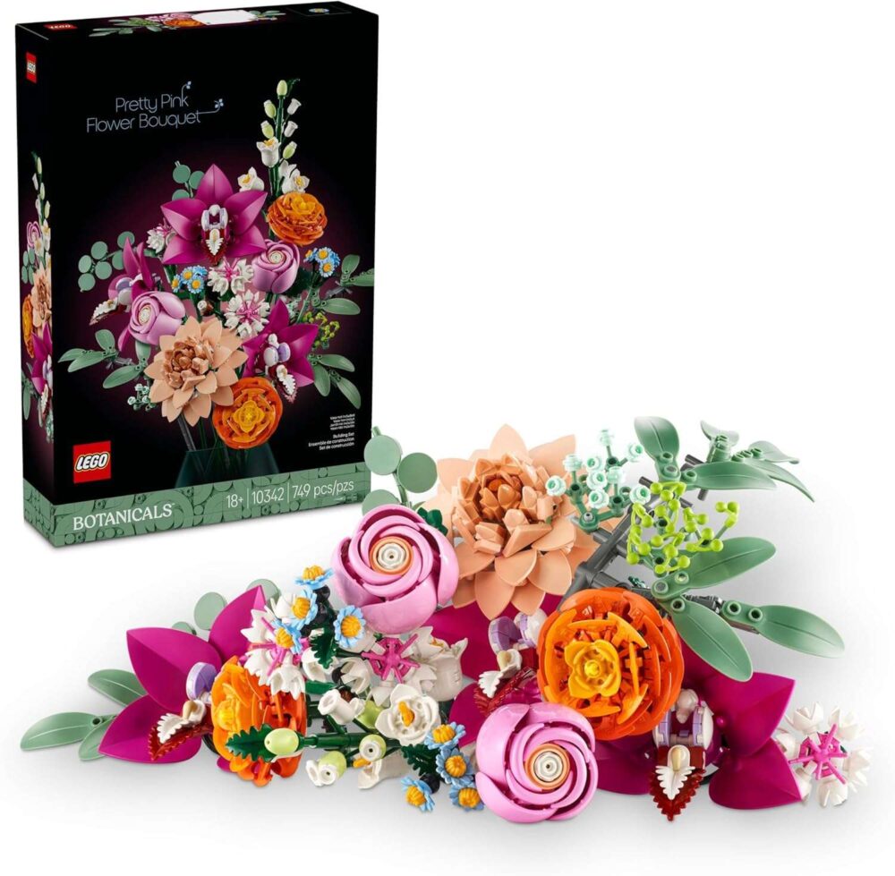 LEGO Botanicals Pretty Pink Flower Bouquet Building Set - Image 2