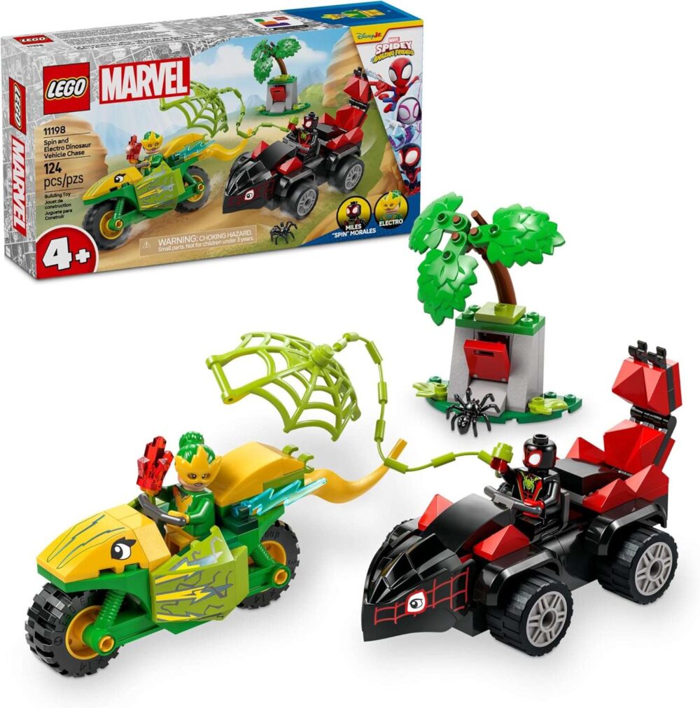LEGO Marvel Spidey and His Amazing Friends Spin and Electro Dinosaur Vehicle Chase - Image 2