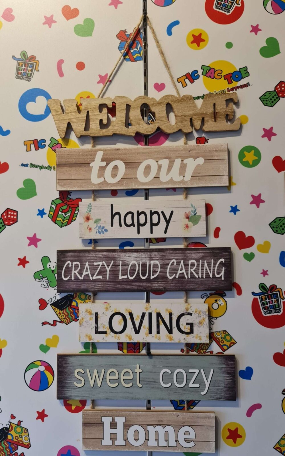 Balinese Hand Crafted Wooden WELCOME Sign - Nautical Colours - Image 2