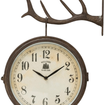 Double Sided Nordic Train Station Style Retro Wall Clock