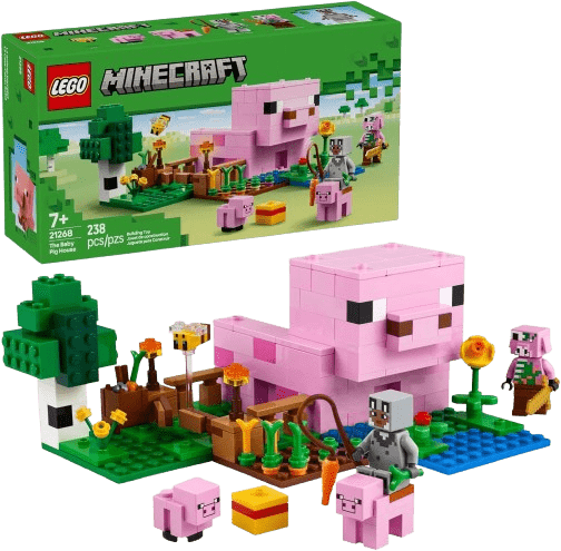 LEGO Minecraft The Baby Pig House Toy Figures and Playset