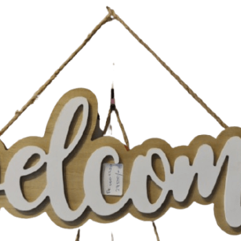 Wooden Welcome Sign -14 Inch - Hanging Wall and Door Decor