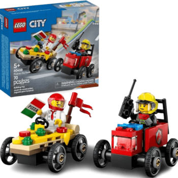 LEGO City Pizza vs. Fire Truck Race Car Pack Toy