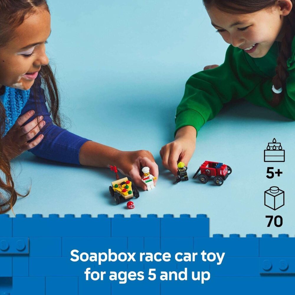 LEGO City Pizza vs. Fire Truck Race Car Pack Toy - Image 3