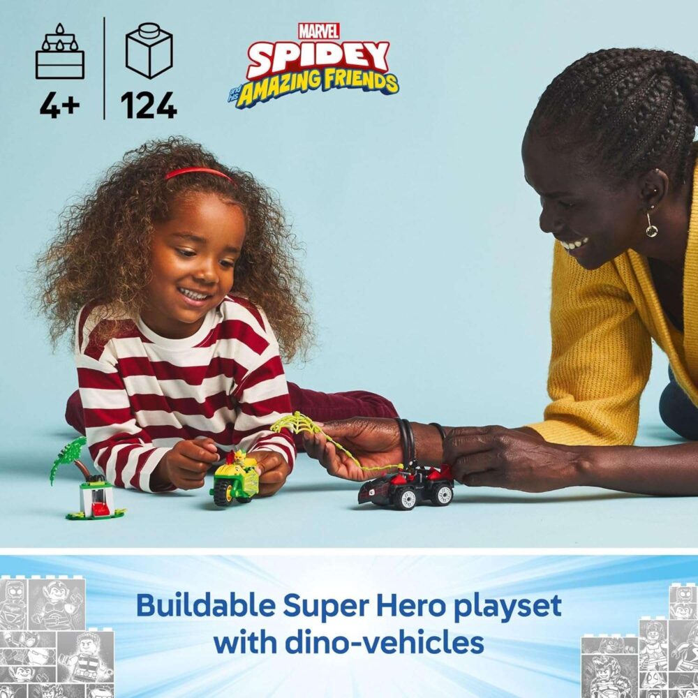 LEGO Marvel Spidey and His Amazing Friends Spin and Electro Dinosaur Vehicle Chase - Image 3