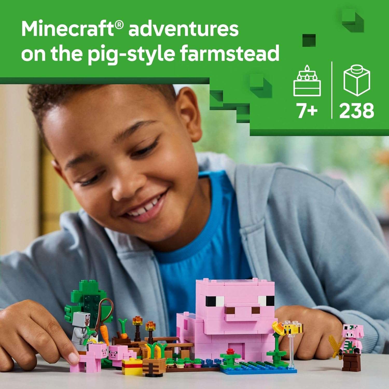 LEGO Minecraft The Baby Pig House Toy Figures and Playset - Image 3