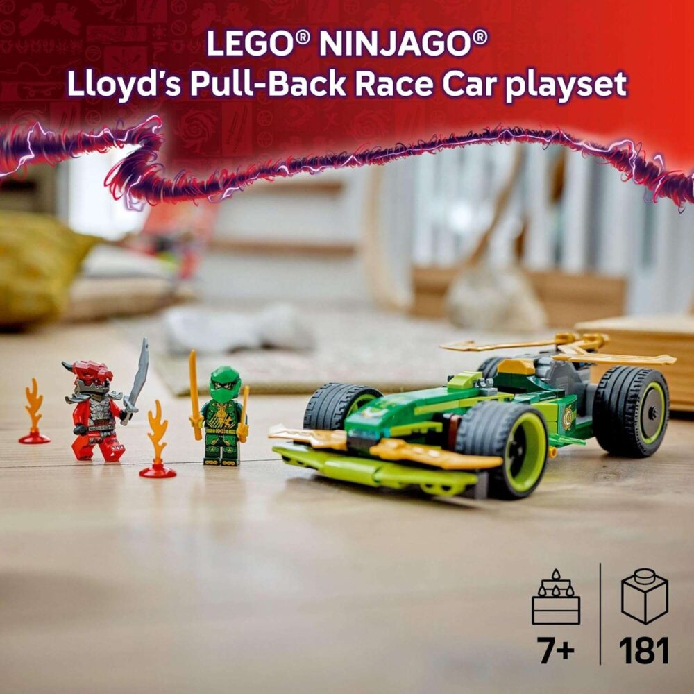 LEGO NINJAGO Lloyd's Pull-Back Race Car Toy - Image 3