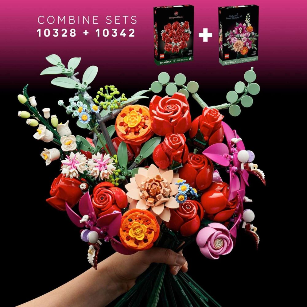 LEGO Botanicals Pretty Pink Flower Bouquet Building Set - Image 8