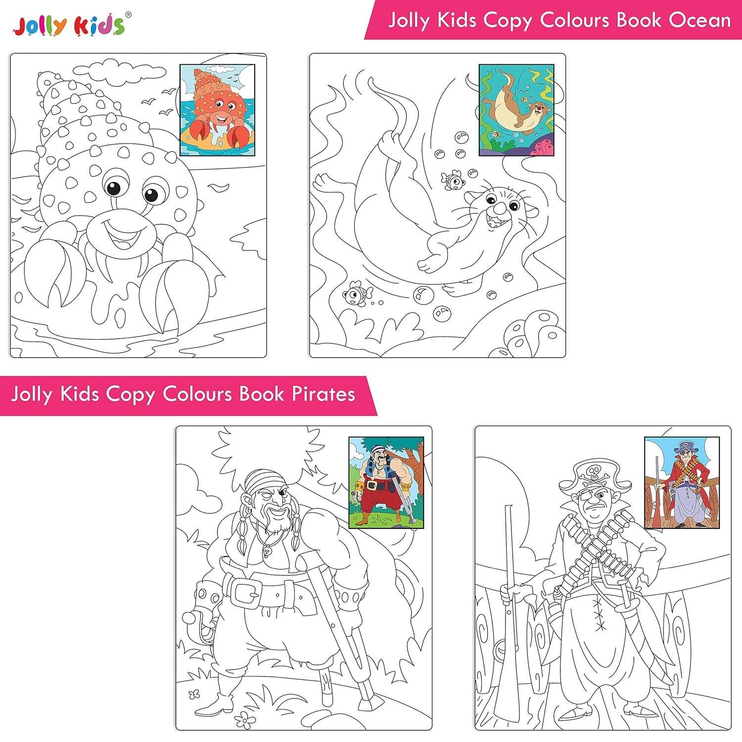 Jolly Kids - Copy Colour Book - 18 Pages - Image 4