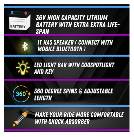 Electric Drifting Scooter - 36V With Bluetooth Music And Lights - Image 8