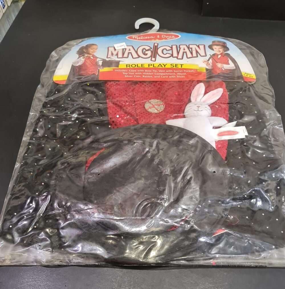 Melissa & Doug Magician Costume Role Play Set - Includes Hat, Cape, Wand, Magic Tricks - Image 2