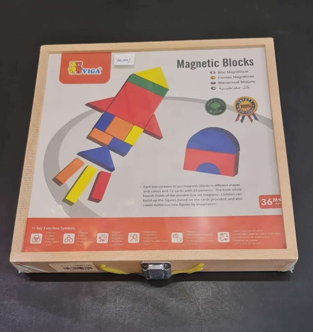 Viga - Magnetic Blocks in Wooden Box 42 Pieces - Image 2