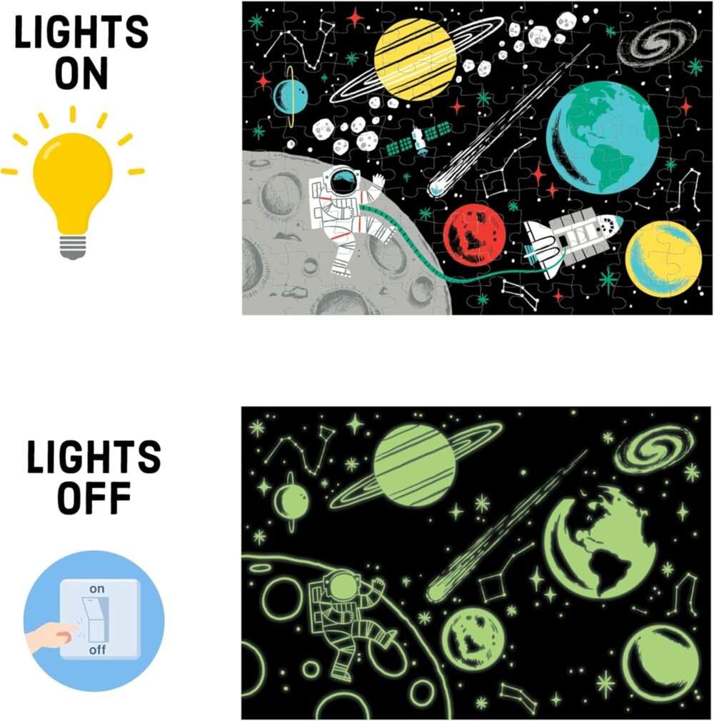 Mudpuppy - Outer Space - 100 Piece Glow in The Dark Jigsaw Puzzle - Image 3